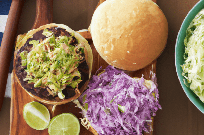 Black Bean Burgers with Avocado Lime Slaw