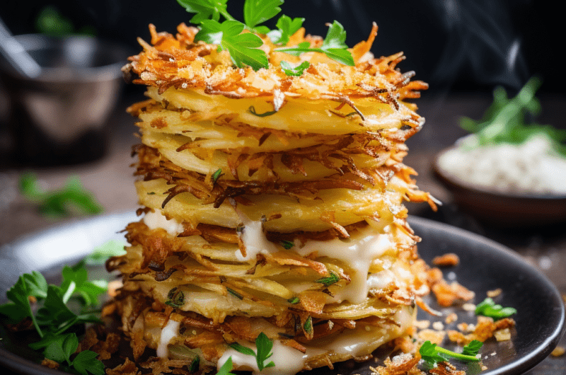 Crispy Crunchy Parmesan Potato Stacks