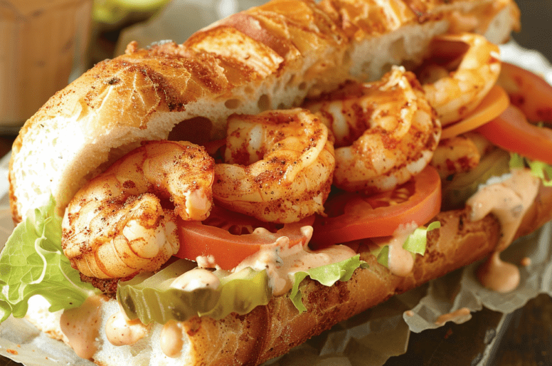 Classic Shrimp Po Boy Sandwich