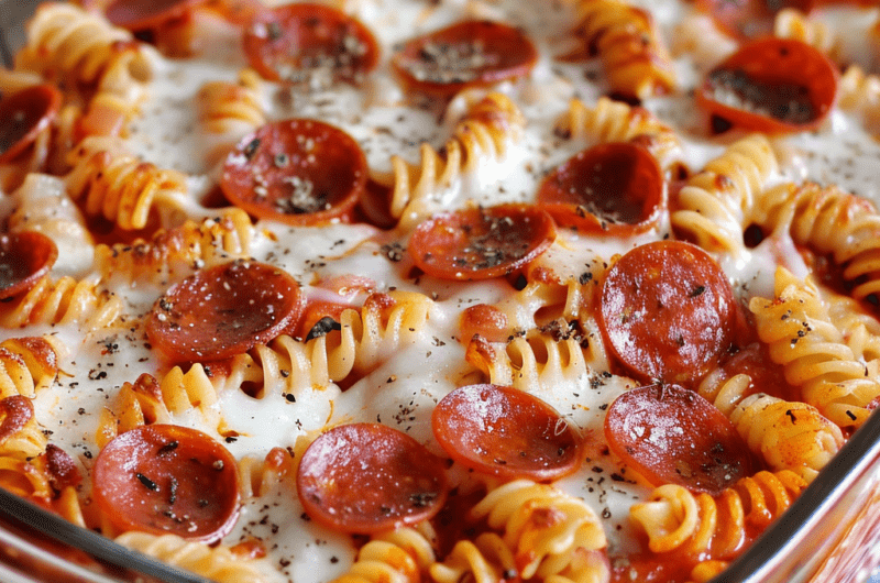 Pepperoni Pizza Pasta Bake