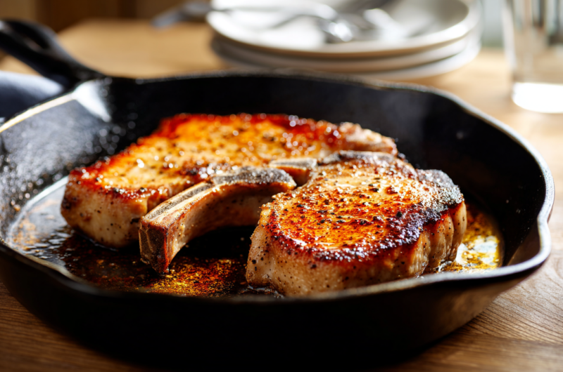 The Best Juicy Skillet Pork Chops