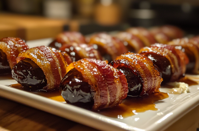 Bacon-Wrapped Dates with Goat Cheese