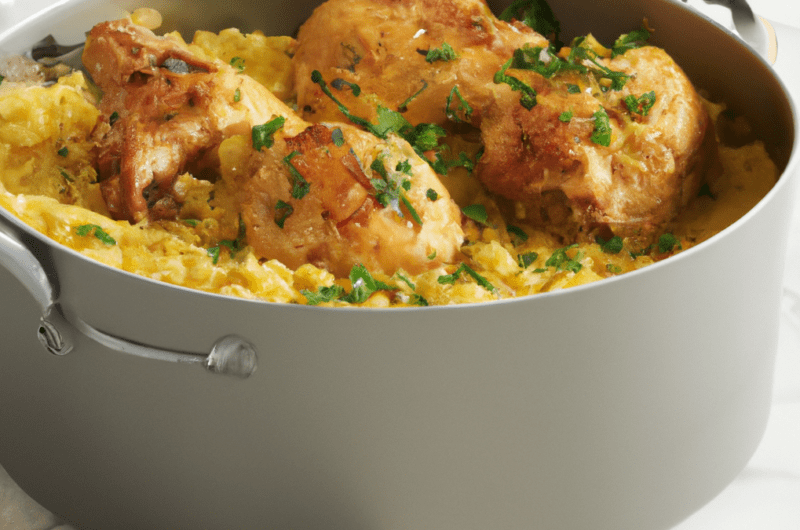 One Pot Crispy Chicken and Rice