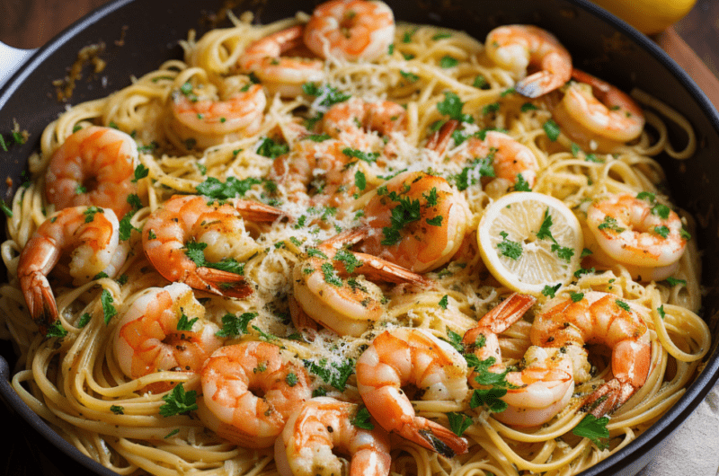 Lemon Garlic Butter Shrimp Pasta