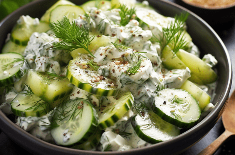 Yummy Yogurt Marinated Cucumbers