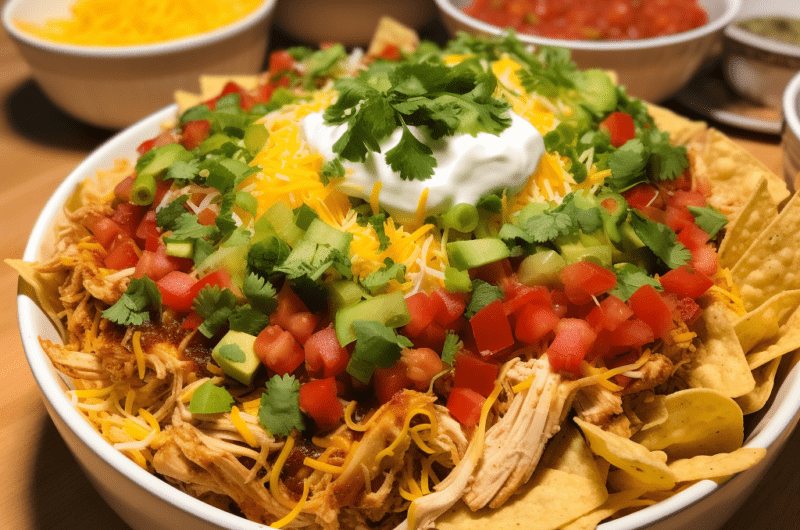 Ultimate Layered Chicken Nachos