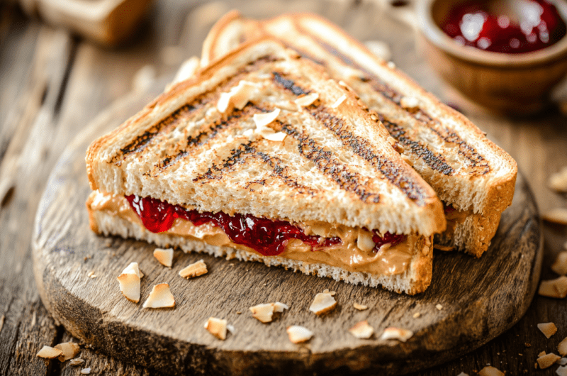 Grilled Coconut Crunch PB&J Sandwich